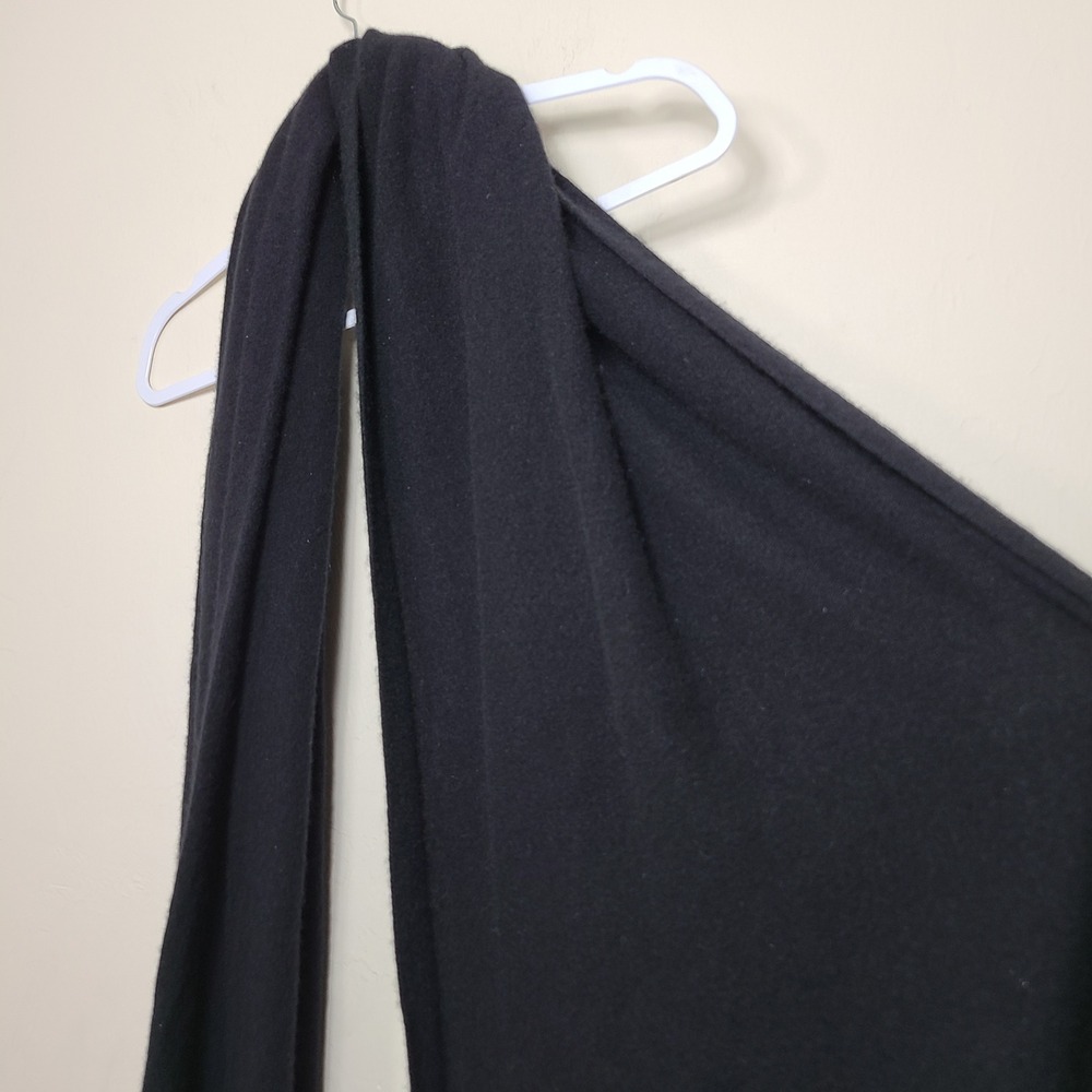 Theory Black 100% Cashmere Oversized Scarf Winter Minimalist Quiet Lux Old Money - Picture 3 of 13